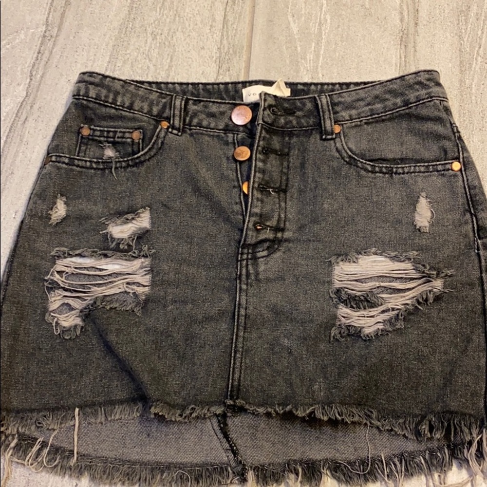Vestique Black Denim Skirt
